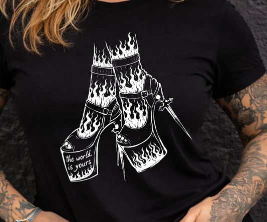 DTF Transfer Burning Heels Artwork — Punk Rock