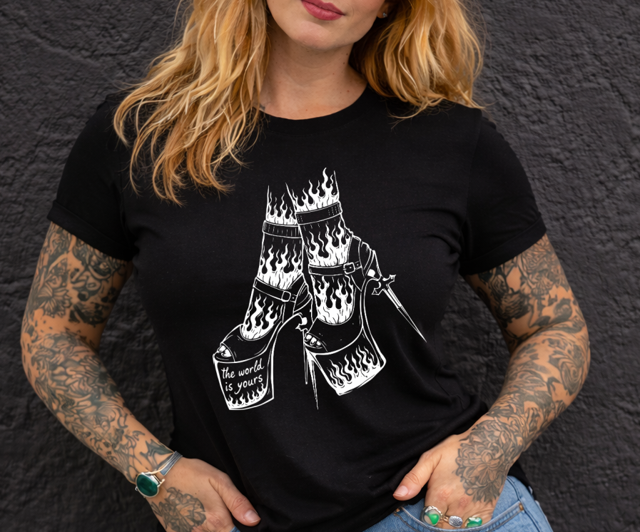 DTF Transfer Burning Heels Artwork — Punk Rock