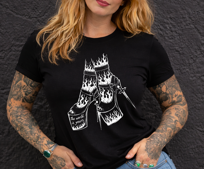 DTF Transfer Burning Heels Artwork — Punk Rock