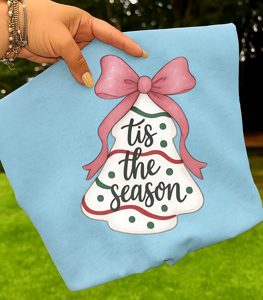 DTF Transfer ’Tis the Season Christmas Bow