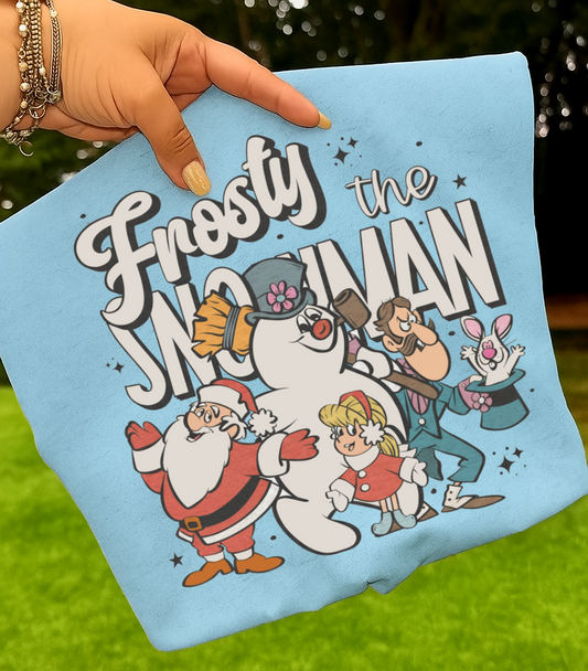 DTF Transfer – Vintage Snowman & Santa Retro Holiday Cartoon