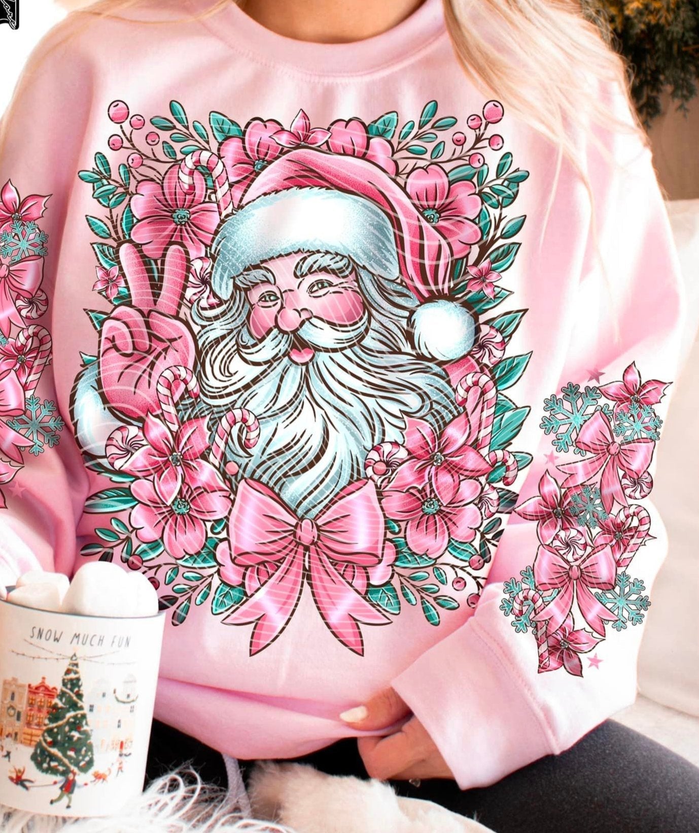 Sweatshirt Crew Or Hoodie T-Shirt  Christmas Santa Clause Vintage Sleeve Print Offered