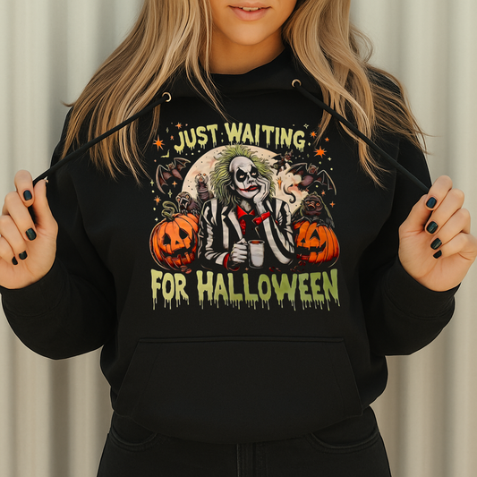 DTF Transfer – Just Waiting for Halloween Beetleejuice-Inspired Design