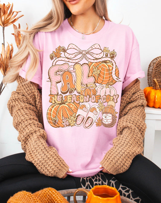 Sweatshirt Hoody Crewneck Fall The Season of Cozy Pumpkins & Slippers