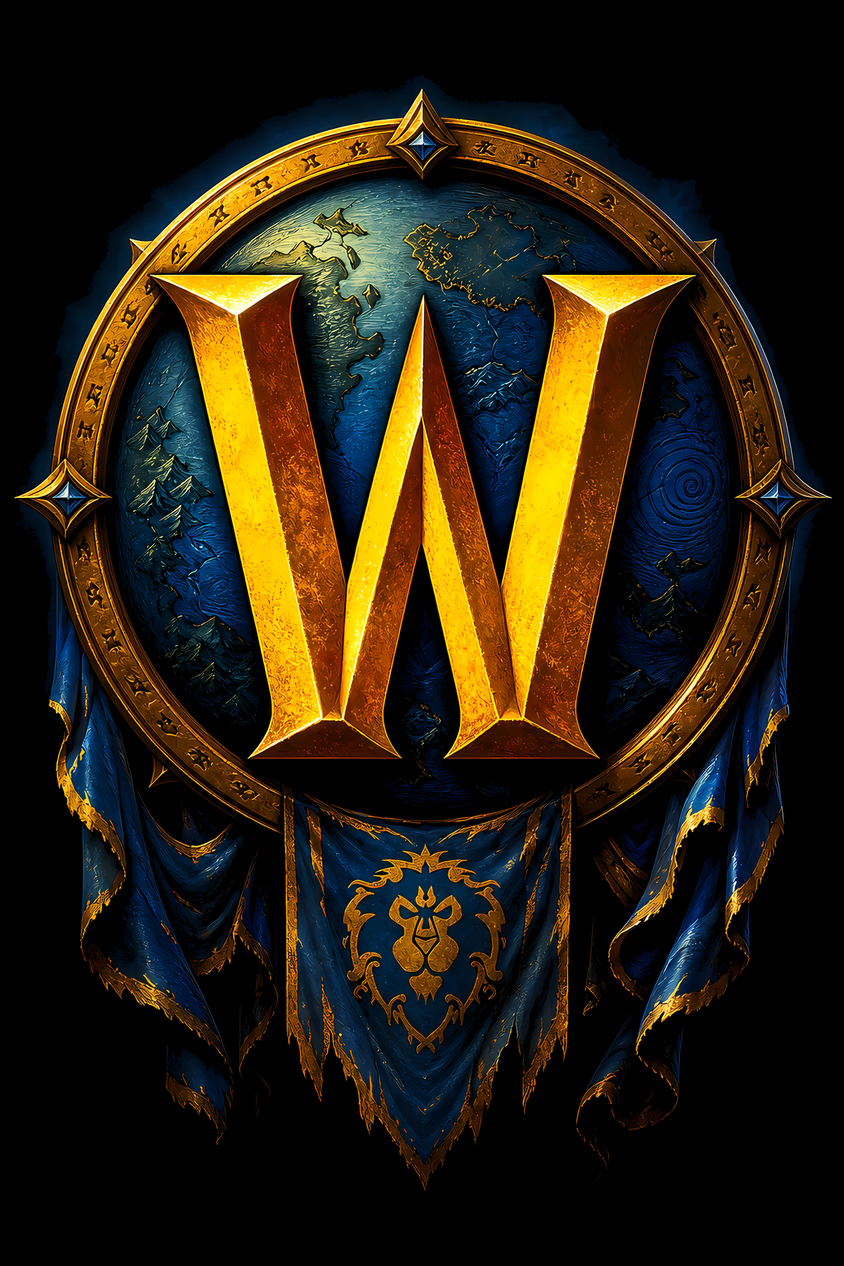 World of Warcraftt – Alliance Emblem – Games Retro Halftones 001 DTF transfer artwork