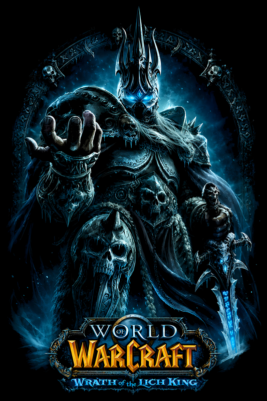 World of Warcraftt – Wrath of the Lich Kingg – Games Retro Halftones 004 DTF transfer artwork