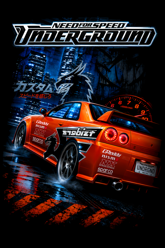 Need for Speedd – Undergroundd – Games Retro Halftones 006 DTF transfer artwork