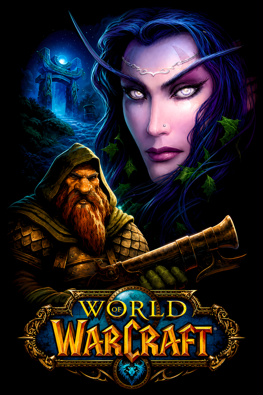 World of Warcraftt – Heroes – Games Retro Halftones 009 DTF transfer artwork