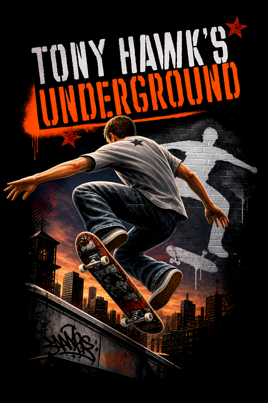 Tony Hawkk's Undergroundd – Games Retro Halftones 010 DTF transfer artwork