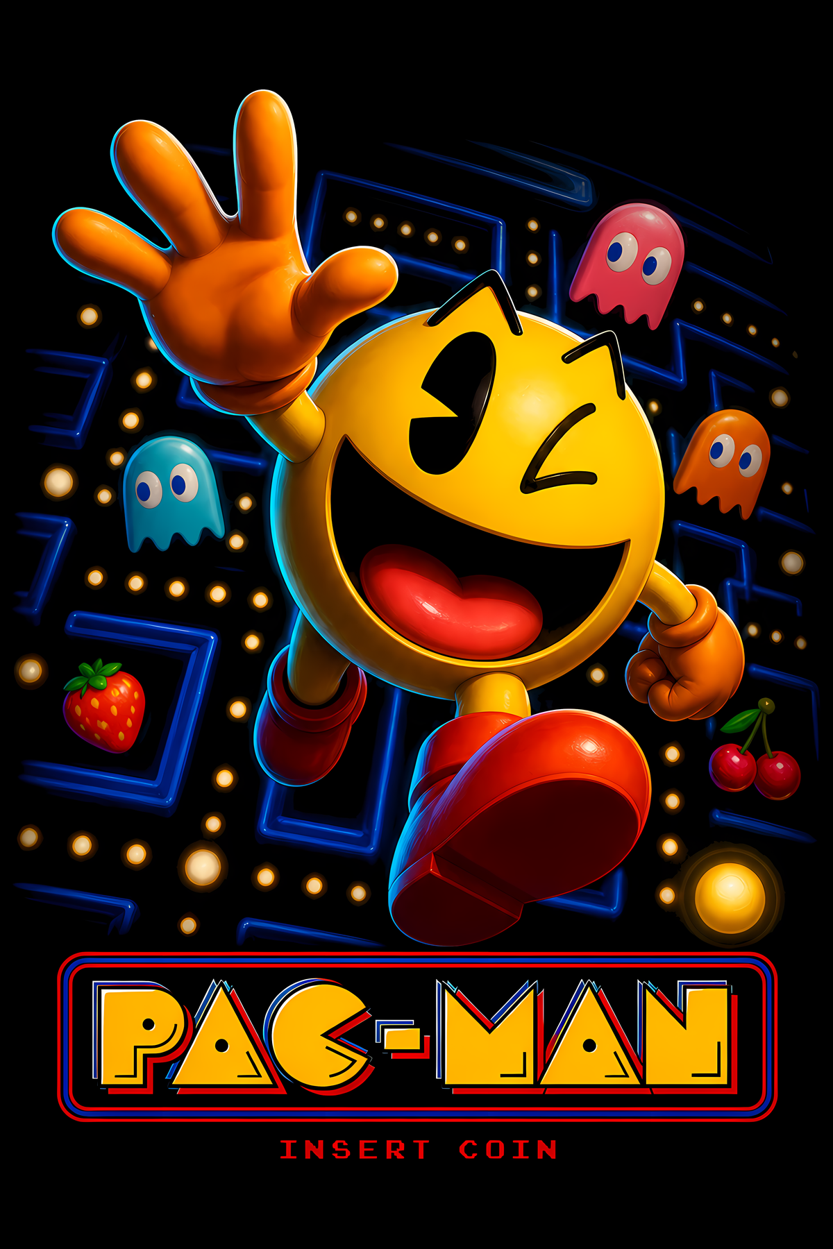 Pac-Mann – Games Retro Halftones 012 DTF transfer artwork