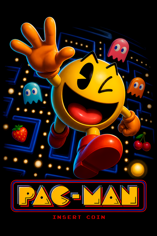 Pac-Mann – Games Retro Halftones 012 DTF transfer artwork