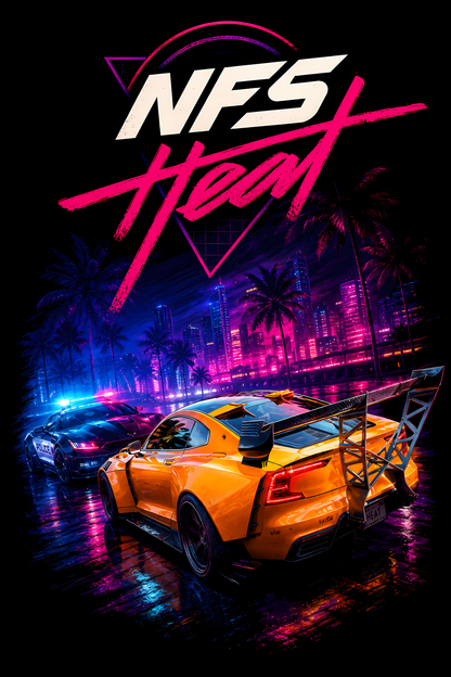 Need for Speedd – Heatt – Games Retro Halftones 013 DTF transfer artwork