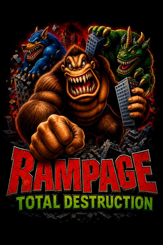 Rampagee – Total Destruction – Games Retro Halftones 015 DTF transfer artwork