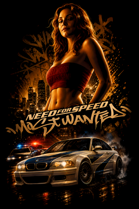 Need for Speedd – Most Wantedd – Games Retro Halftones 017 DTF transfer artwork