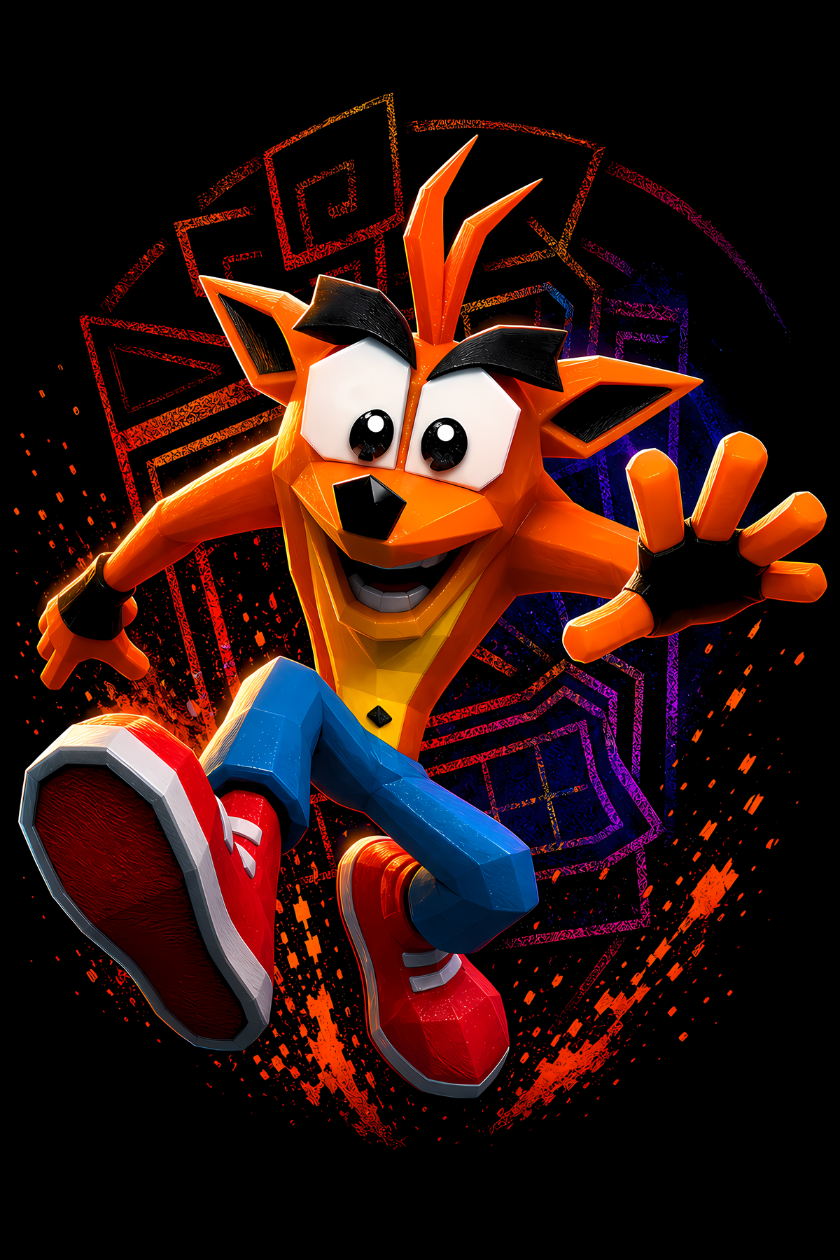 Crash Bandicoott – Games Retro Halftones 018 DTF transfer artwork