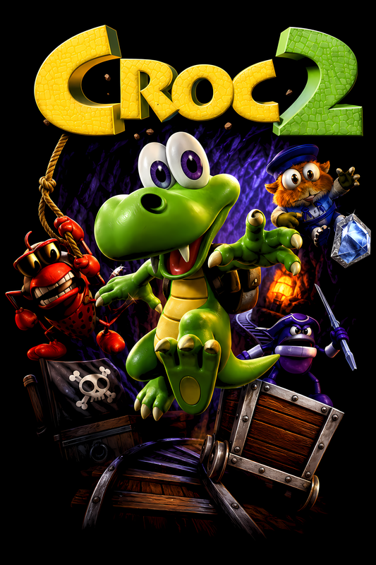 Crocc 2 – Games Retro Halftones 022 DTF transfer artwork