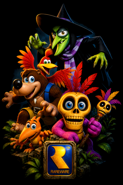 Banjo-Kazooiee – Characters – Games Retro Halftones 024 DTF transfer artwork