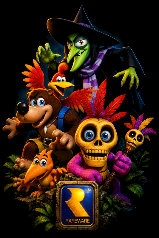 Banjo-Kazooiee – Characters – Games Retro Halftones 024 DTF transfer artwork