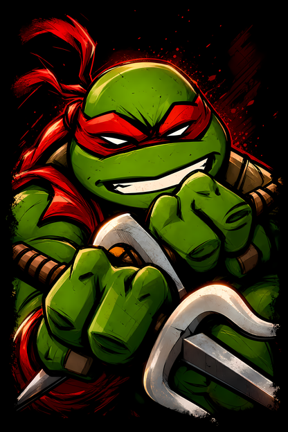 Ninja Turtless – Raphaell – Games Retro Halftones 026 DTF transfer artwork