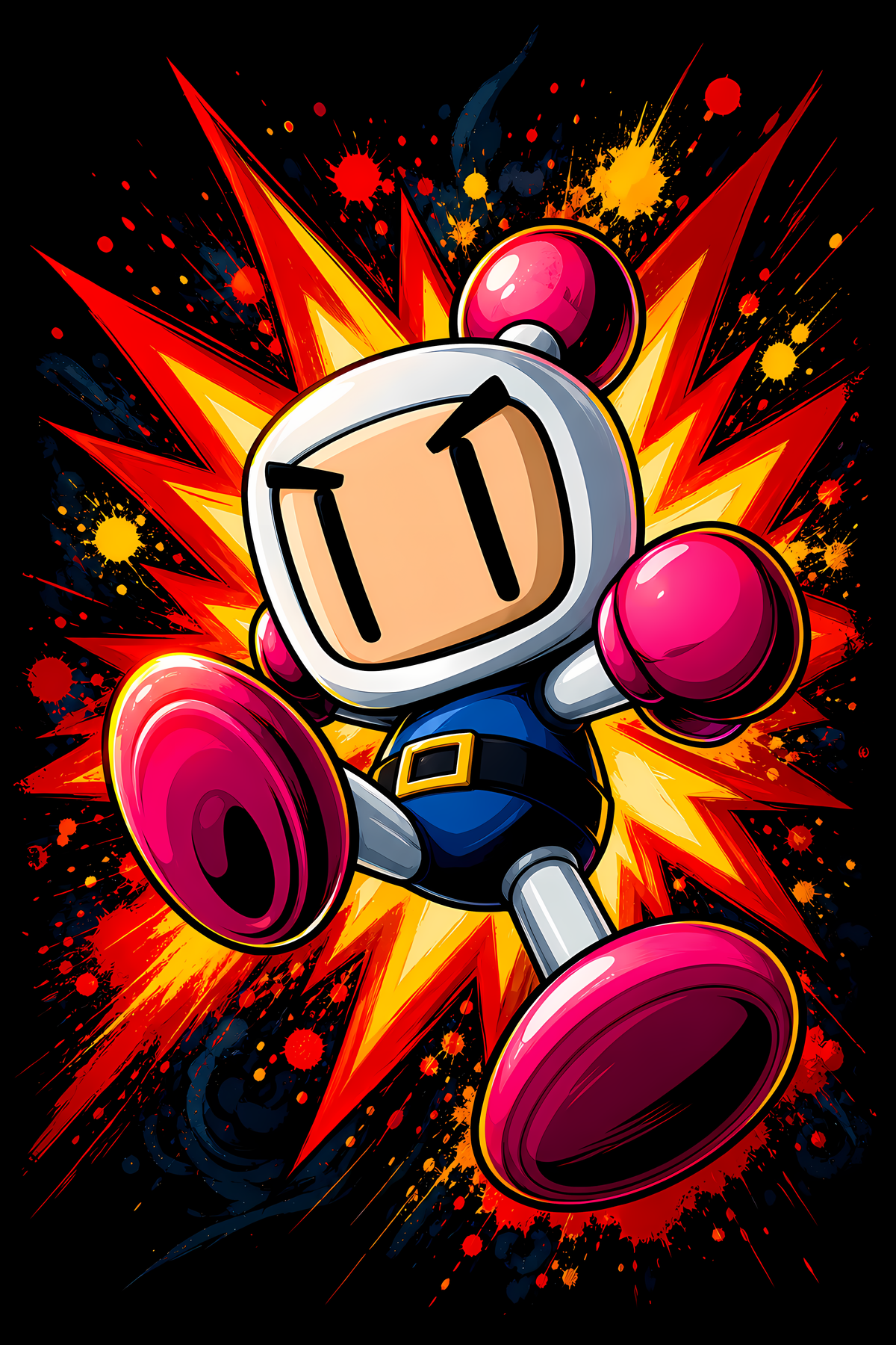 Bombermann – Games Retro Halftones 030 DTF transfer artwork