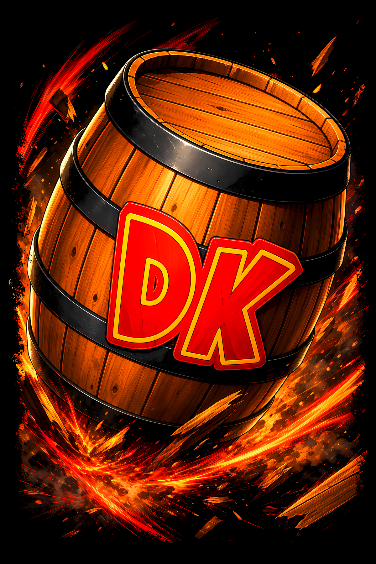 Donkey Kongg – Barrel – Games Retro Halftones 033 DTF transfer artwork