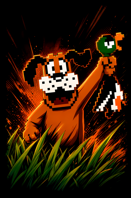 Duck Huntt – Games Retro Halftones 039 DTF transfer artwork