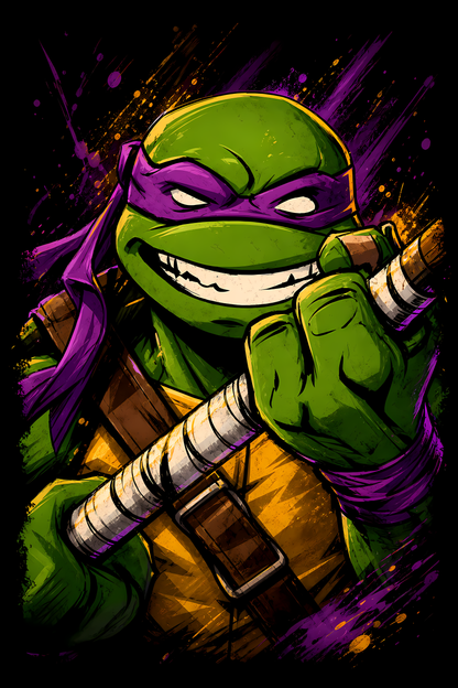 Ninja Turtless – Donatelloo – Games Retro Halftones 041 DTF transfer artwork