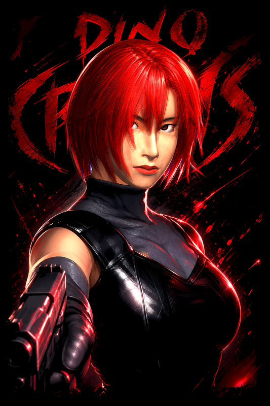 Dino Crisiss – Reginaa Portrait – Games Retro Halftones 044 DTF transfer artwork