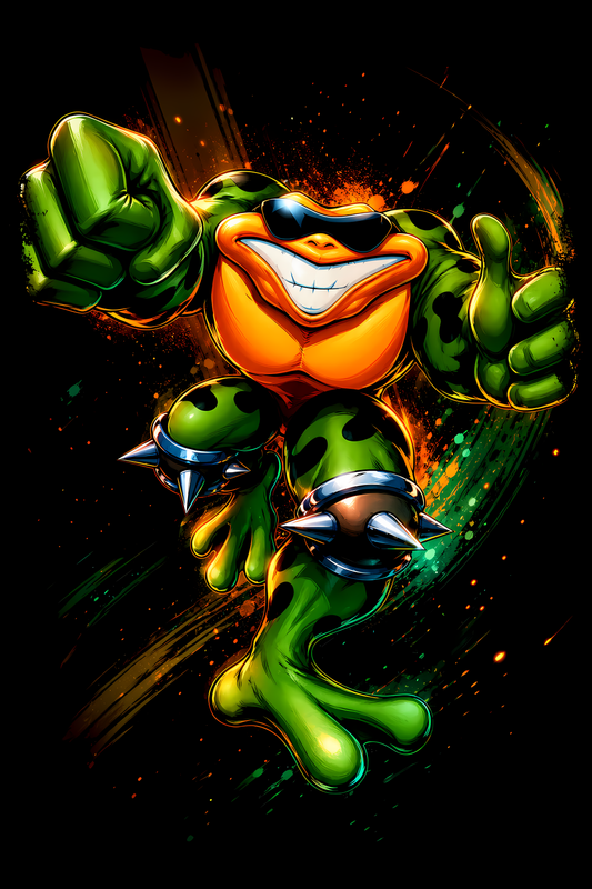 Battletoadss – Rashh – Games Retro Halftones 046 DTF transfer artwork