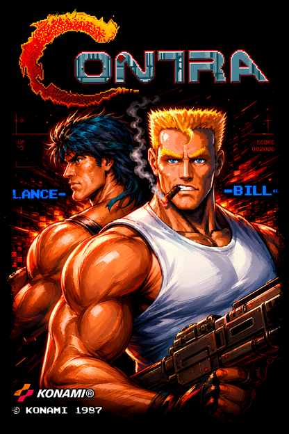 Contraa – Games Retro Halftones 047 DTF transfer artwork