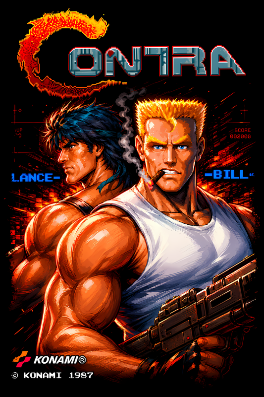 Contraa – Games Retro Halftones 047 DTF transfer artwork