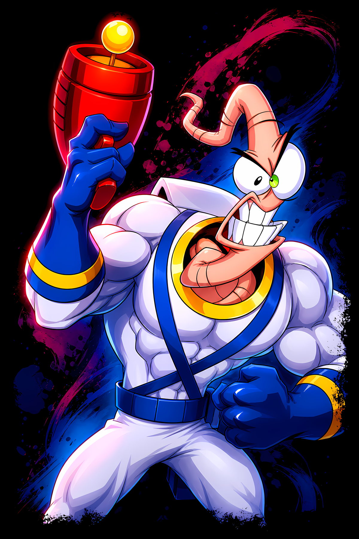 Earthworm Jimm – Games Retro Halftones 053 DTF transfer artwork