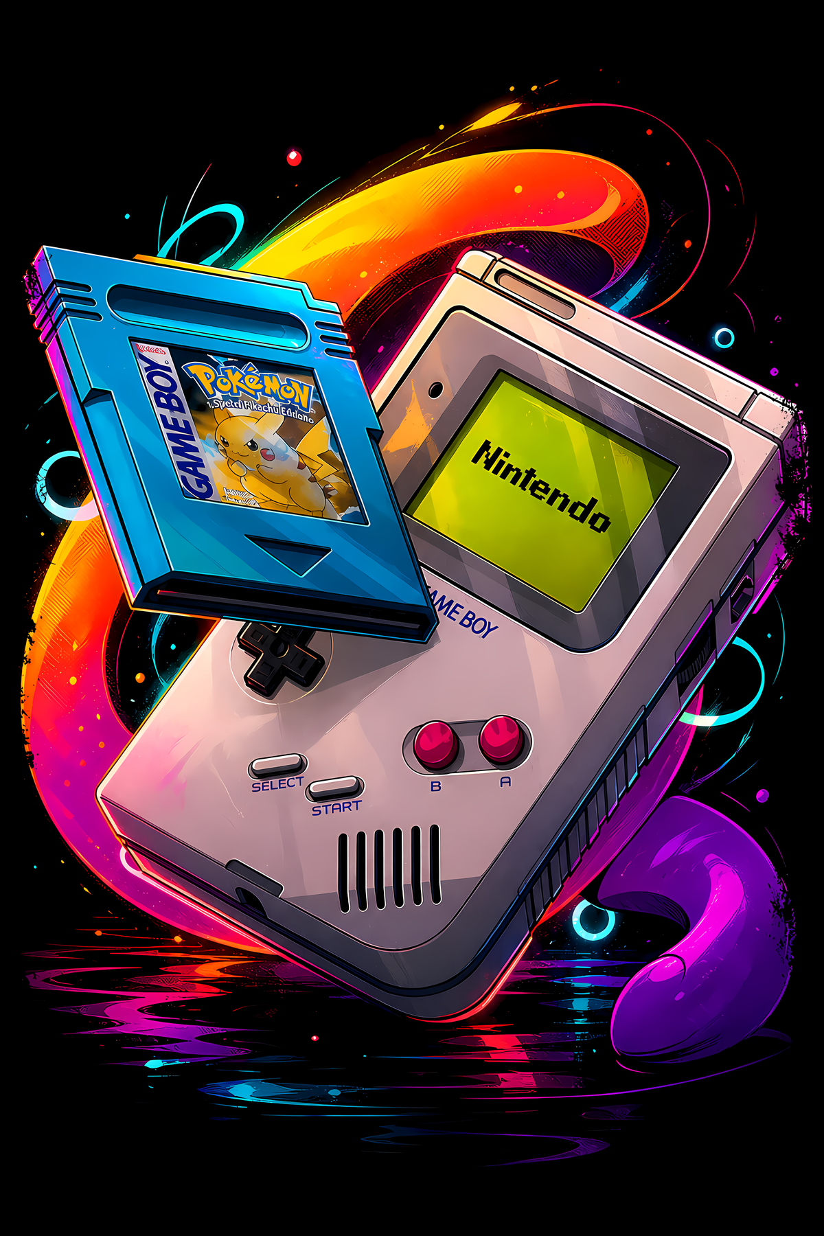 Nintendoo Game Boyy – Retro Handheld – Games Retro Halftones 056 DTF transfer artwork
