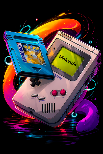 Nintendoo Game Boyy – Retro Handheld – Games Retro Halftones 056 DTF transfer artwork