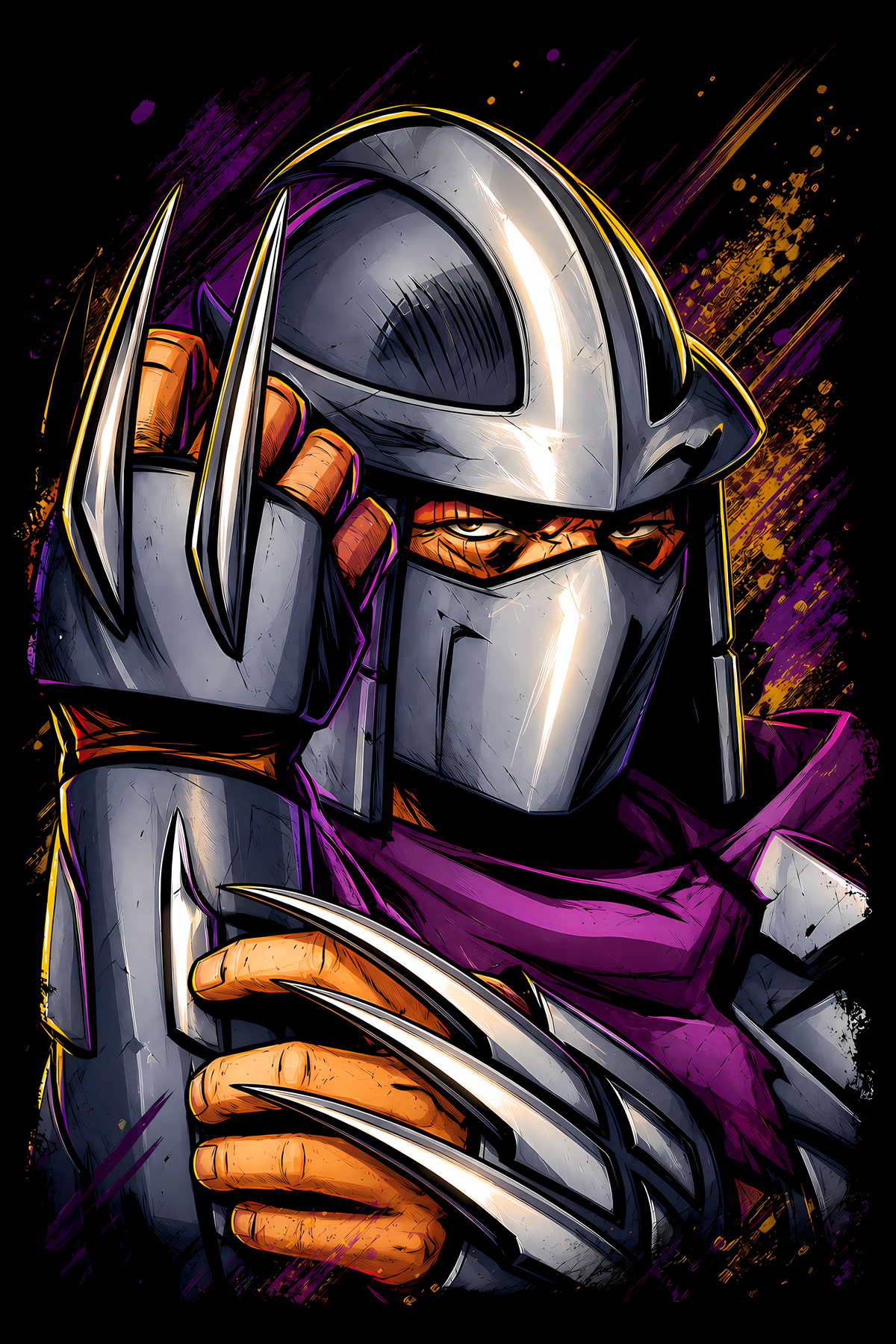 Ninja Turtless – Shredderr – Games Retro Halftones 058 DTF transfer artwork