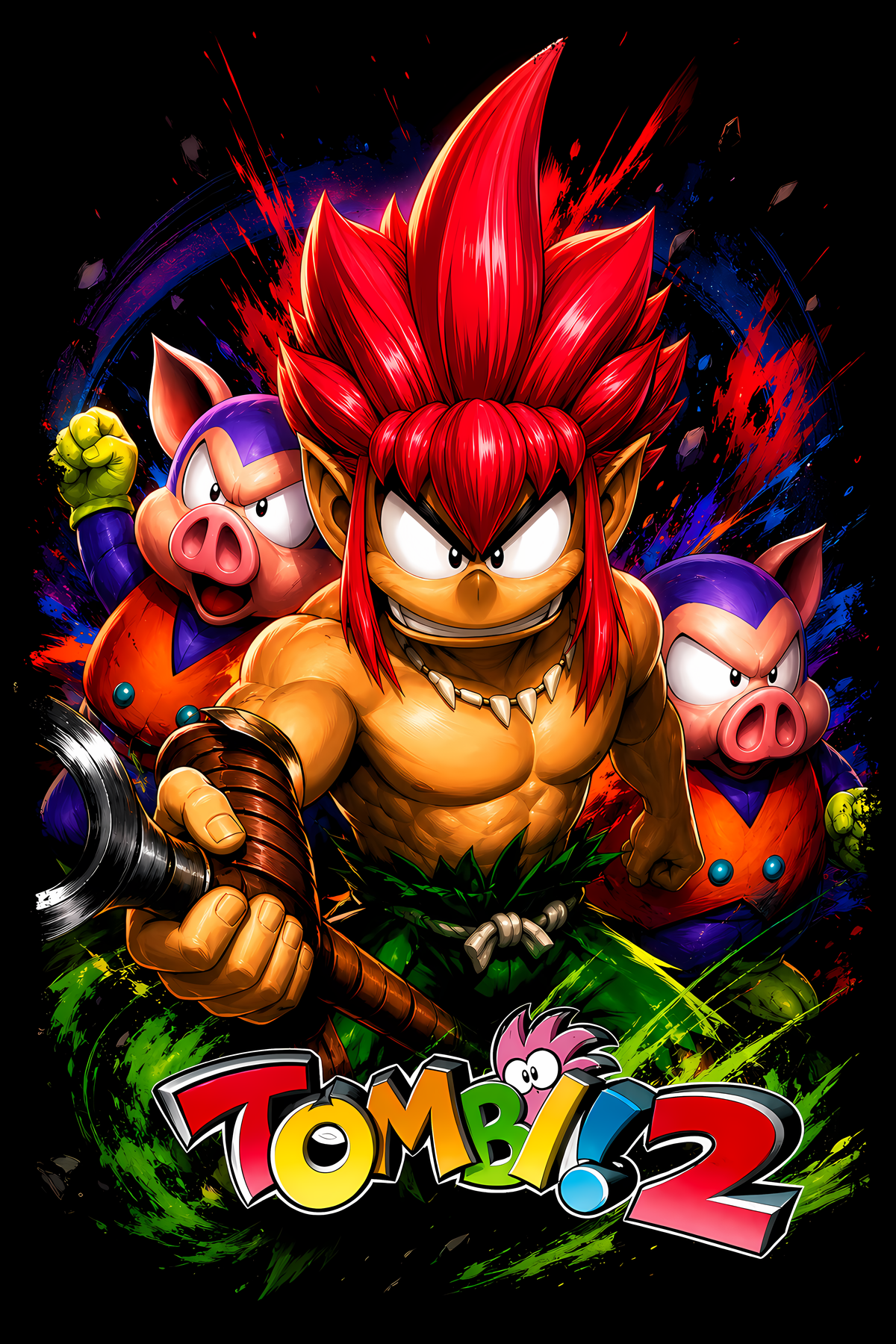 Tombii 2 – Games Retro Halftones 060 DTF transfer artwork