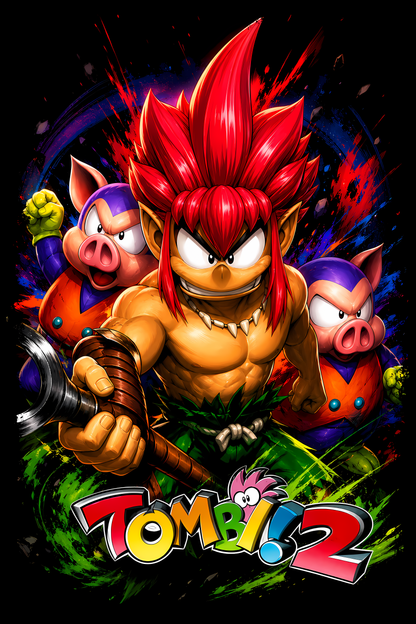 Tombii 2 – Games Retro Halftones 060 DTF transfer artwork