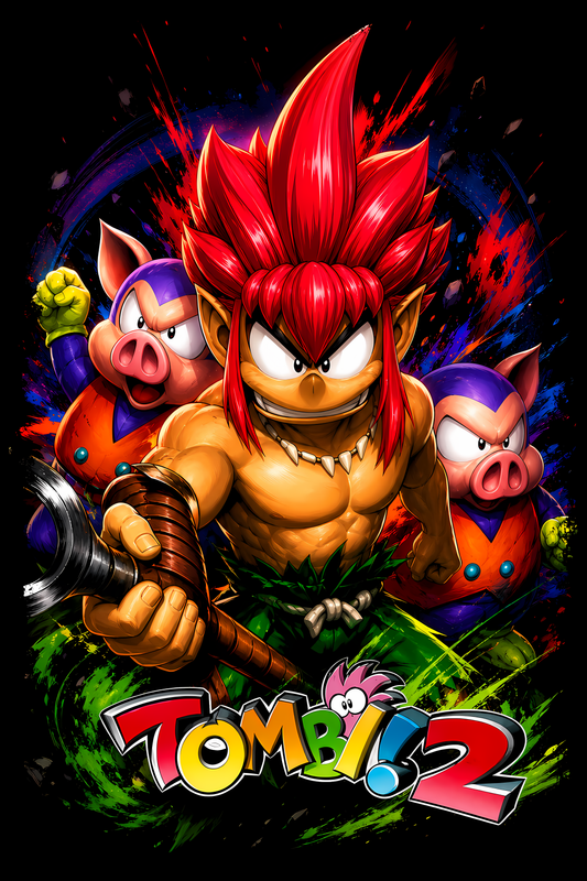 Tombii 2 – Games Retro Halftones 060 DTF transfer artwork