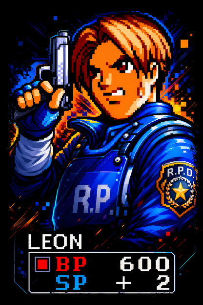 Resident Evill – Leonn – Games Retro Halftones 061 DTF transfer artwork