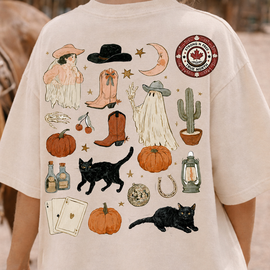 Pink western Halloween collage ready-to-press DTF transfer photo 1