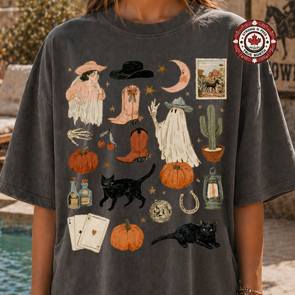 Pink western Halloween collage ready-to-press DTF transfer photo 2