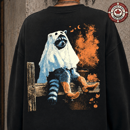 Western raccoon ghost ready-to-press DTF transfer photo 2