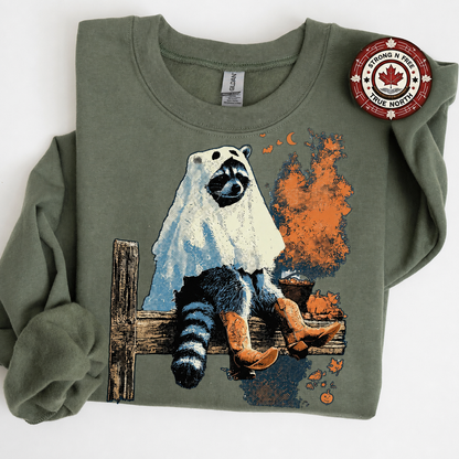 Western raccoon ghost ready-to-press DTF transfer photo 5