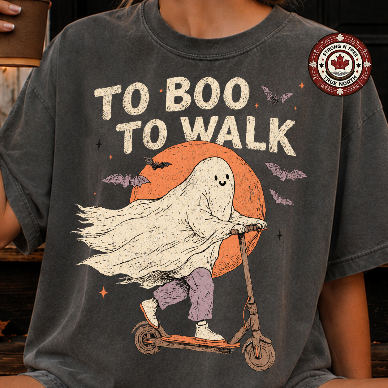 To Boo to Walk ghost scooter ready-to-press DTF transfer photo 1