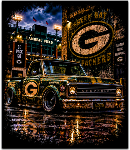 DTF Transfer Halftone - Green Bay Packers Chevrolet C10 Pickup Truck