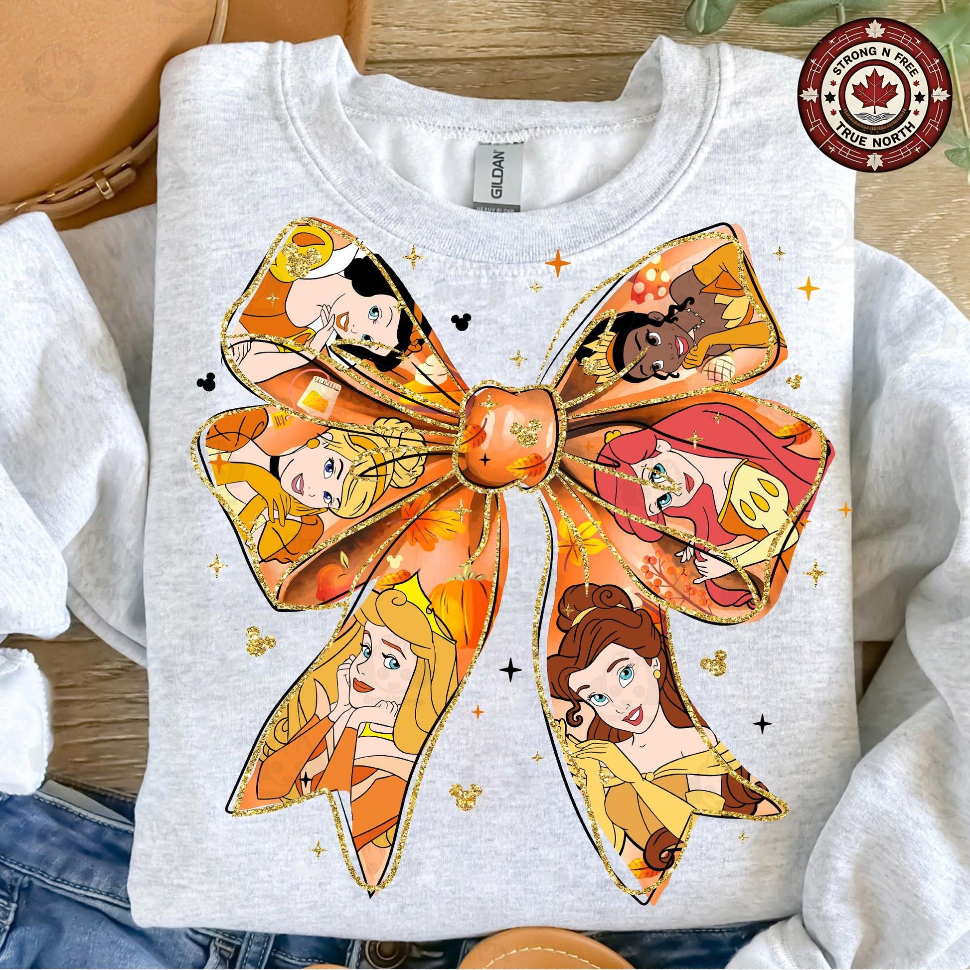 Fall Princess Coquette Bow , Autumn Movie Cartoon Coquette , Princess Pumpkin ready-to-press DTF transfer photo 4