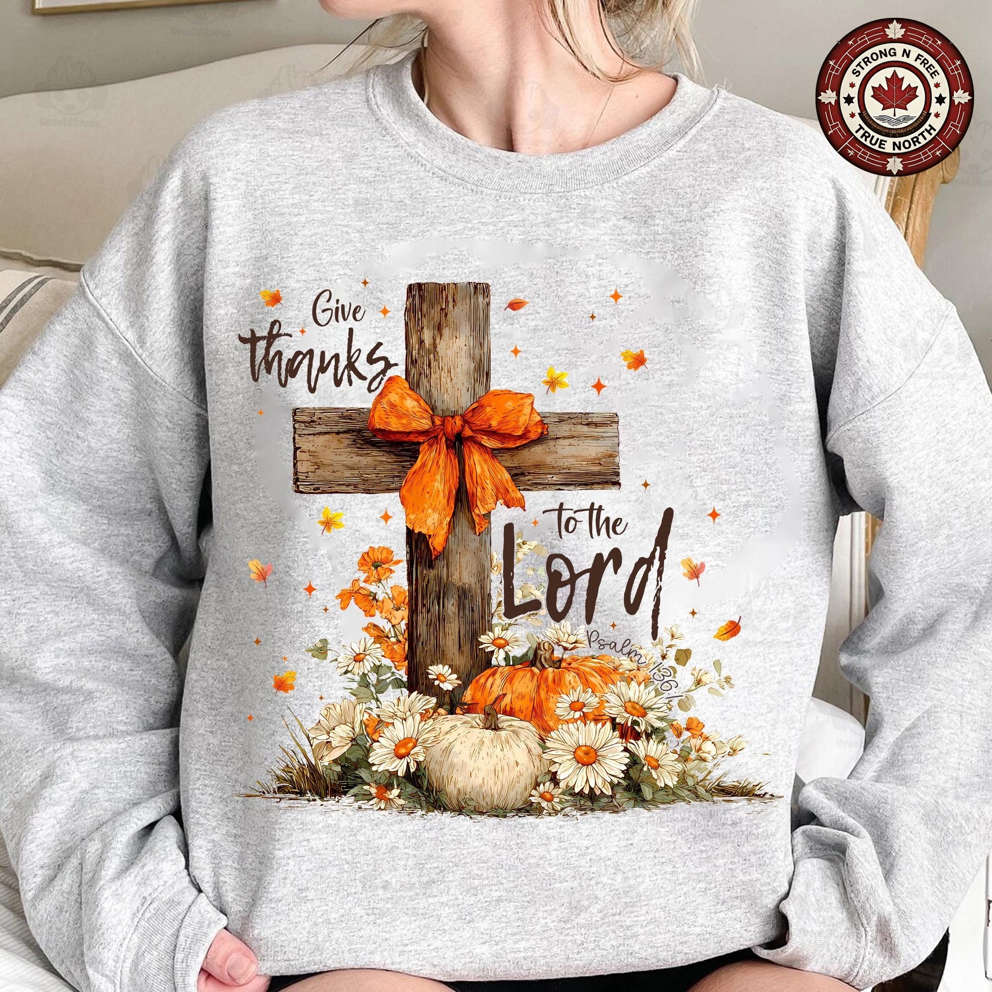 Give Thanks To The Lord , Cross Fall , Retro Autumn , Girly Fall Coquette , ready-to-press DTF transfer photo 6