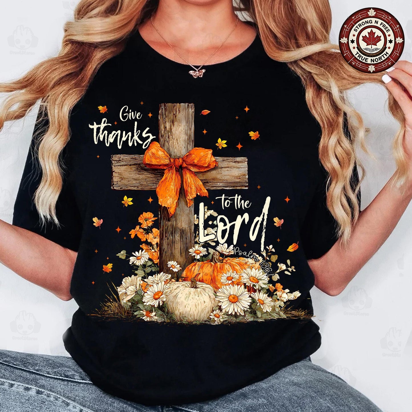 Give Thanks To The Lord , Cross Fall , Retro Autumn , Girly Fall Coquette , ready-to-press DTF transfer photo 7