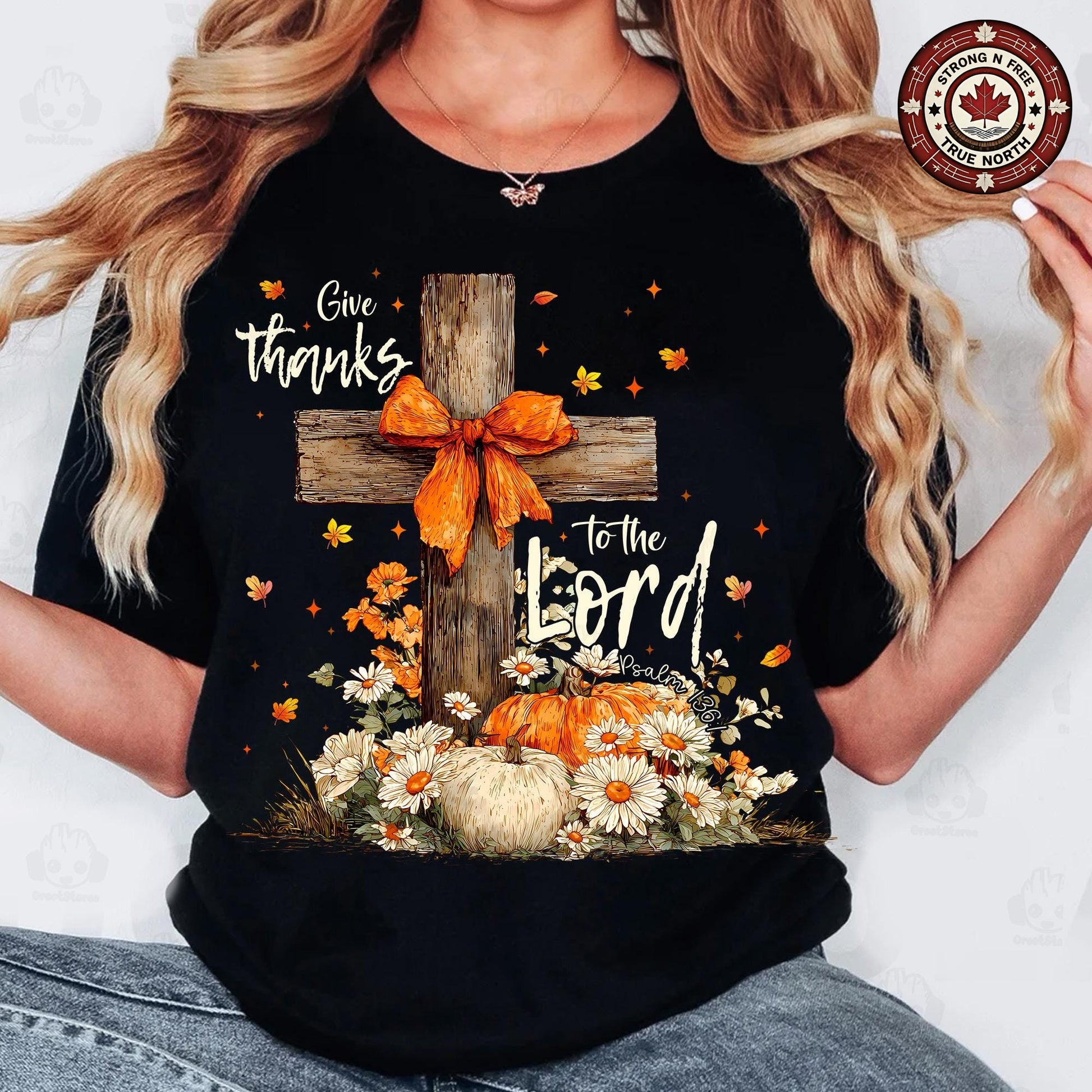 Give Thanks To The Lord , Cross Fall , Retro Autumn , Girly Fall Coquette , ready-to-press DTF transfer photo 7