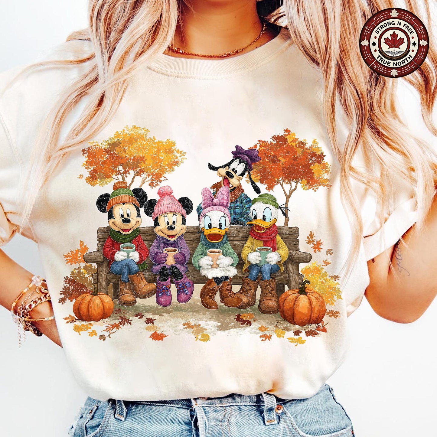 Trendy Halloween Cartoon Mouse And Friends , Retro Fall Pumpkin , Autumn ready-to-press DTF transfer photo 2